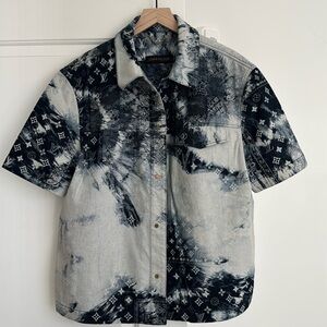 Monogram Bandana Short-Sleeved Denim Shirt